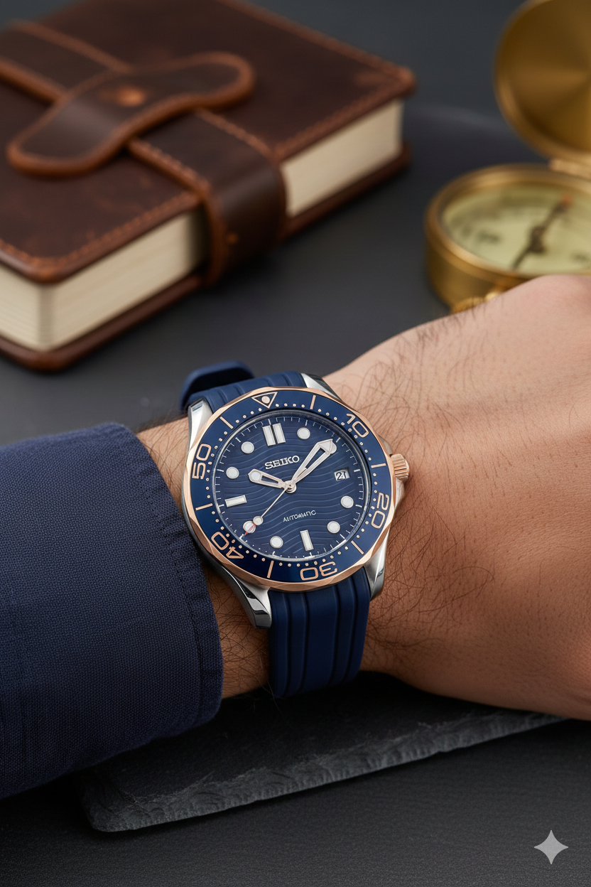 Seikomaster | Rose Gold Blue