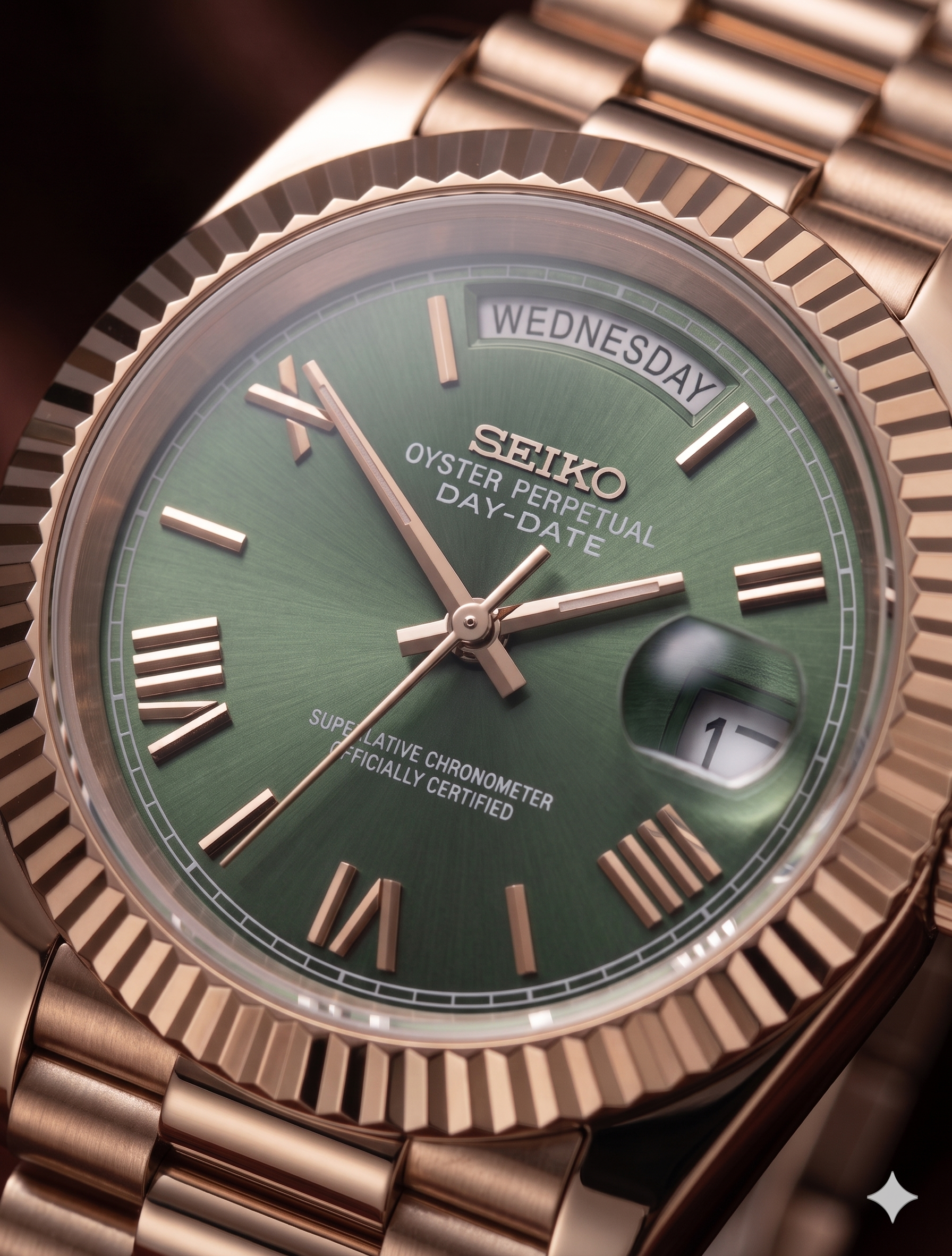 DayDate | Roman Olive - Rose Gold