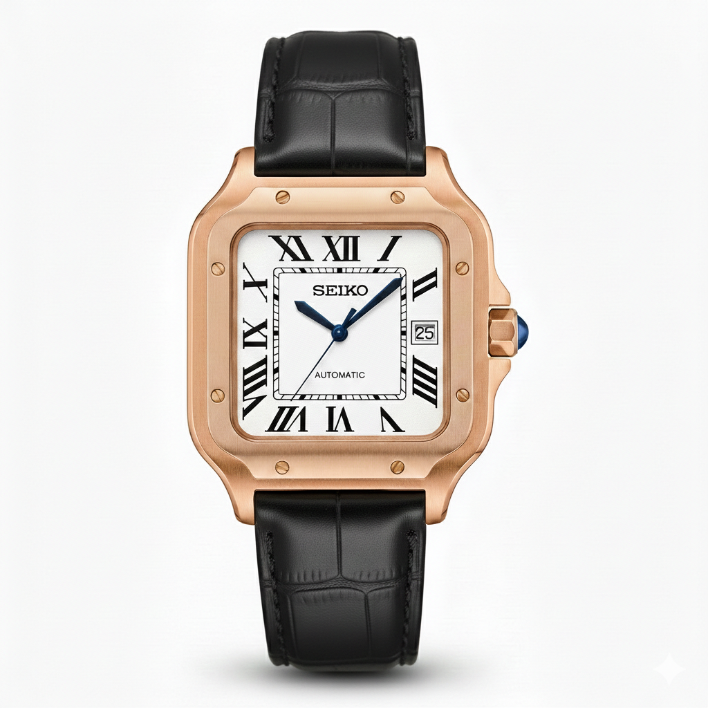 Santeiko | Rose Gold - Black Leather