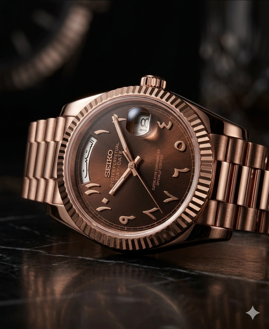 DayDate | Arabic Chocolate - Rose Gold