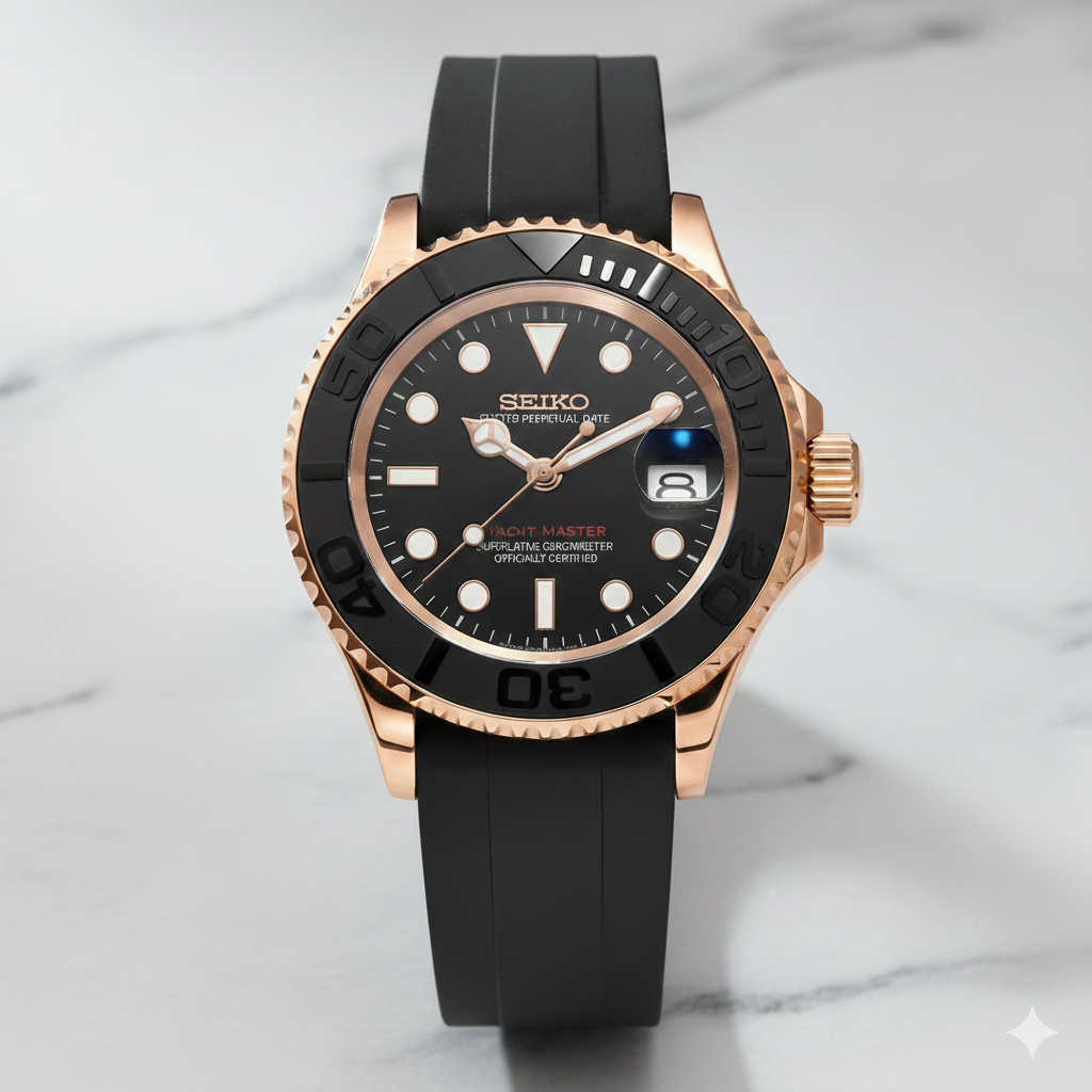 Seiko-Yacht | Rose Gold - Black