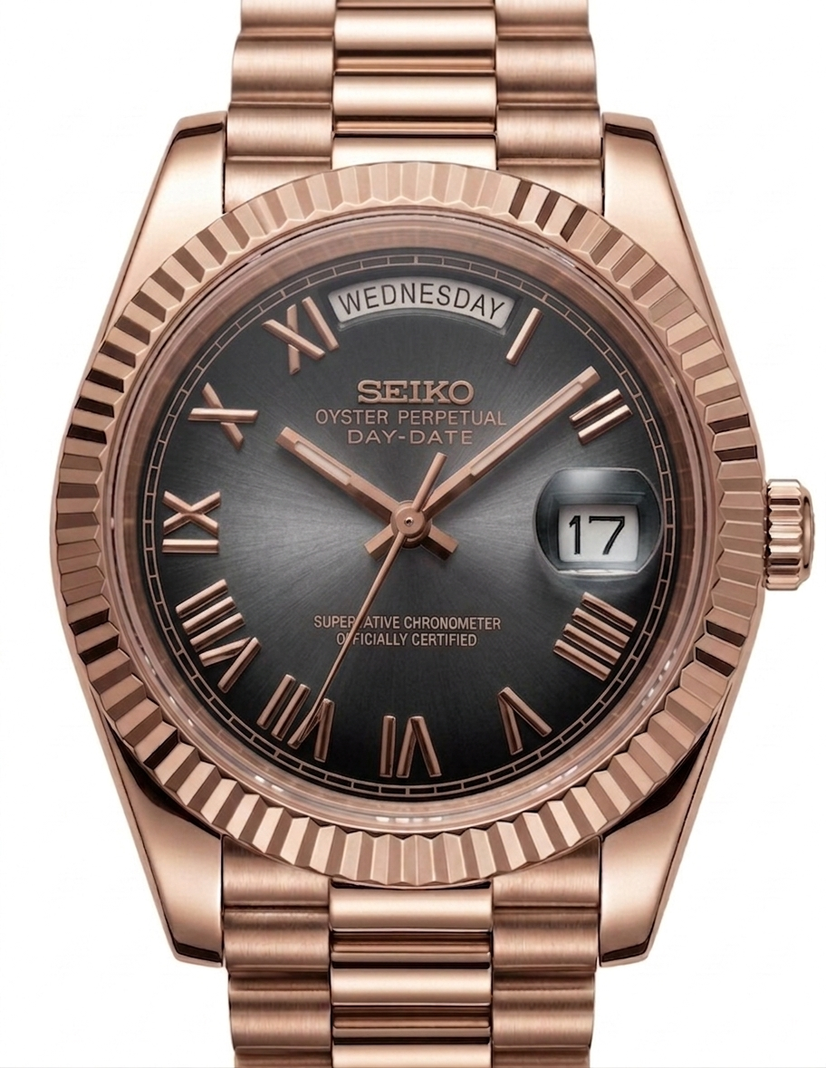 DayDate | Roman Black Ombre - Rose Gold