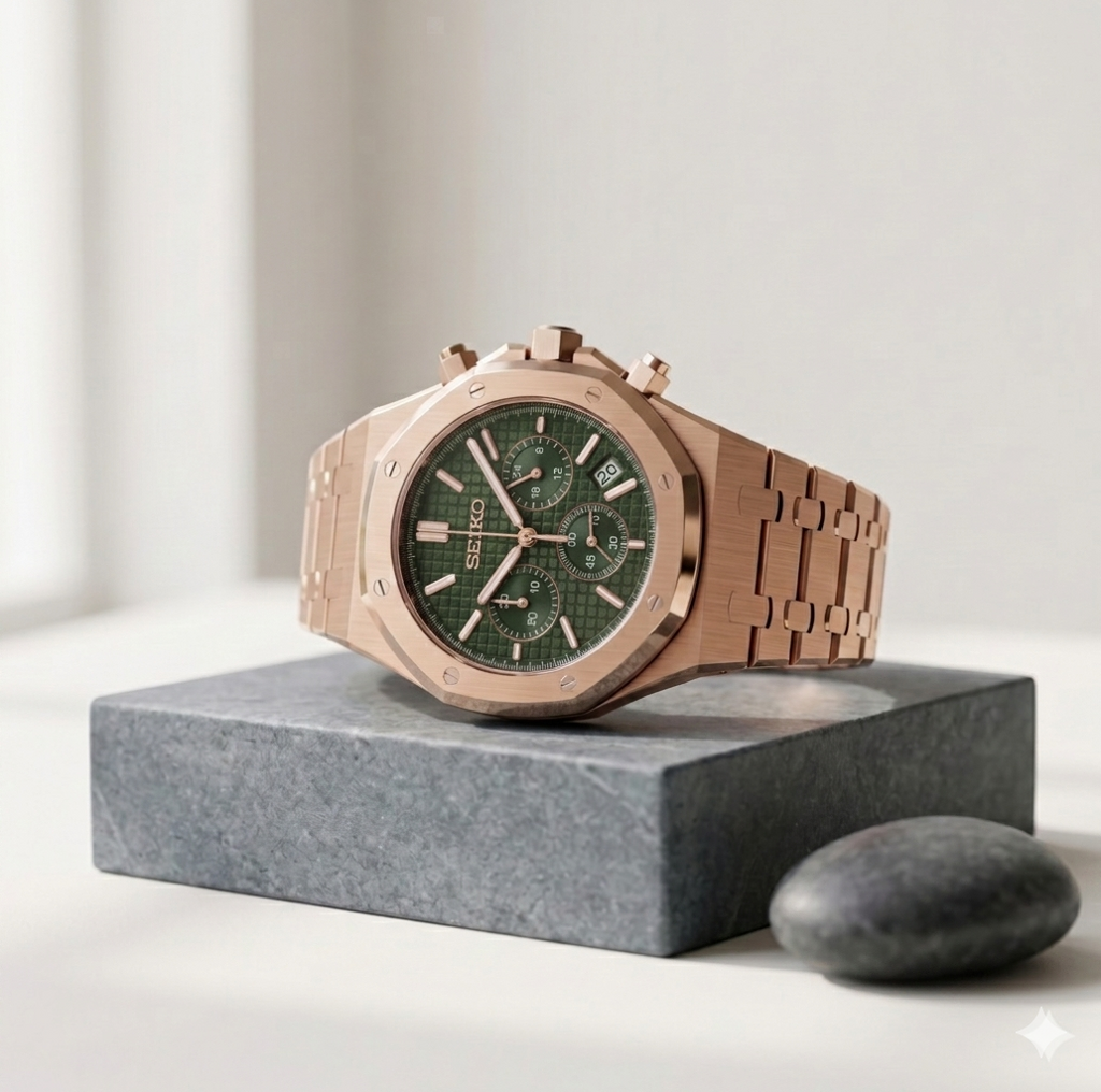 Royal Seikoak | Olive Chronograph - Rose Gold