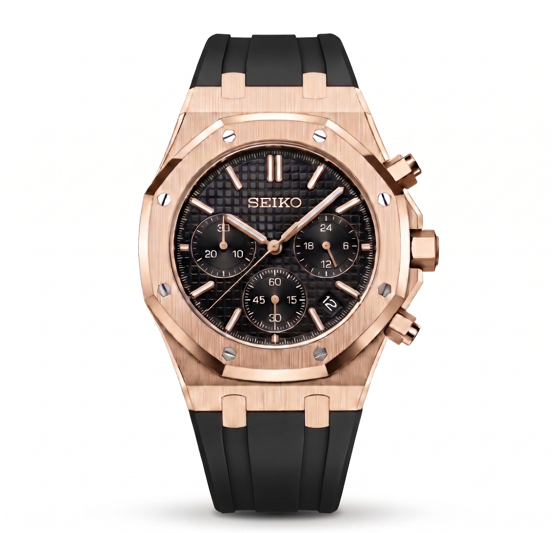 Royal Seikoak | Black Chronograph - Rose Gold