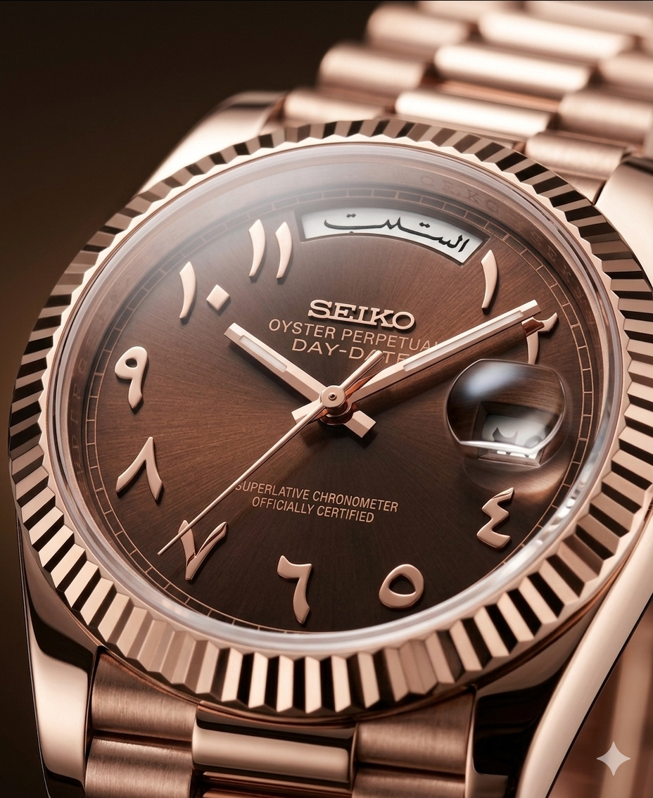 DayDate | Arabic Chocolate - Rose Gold