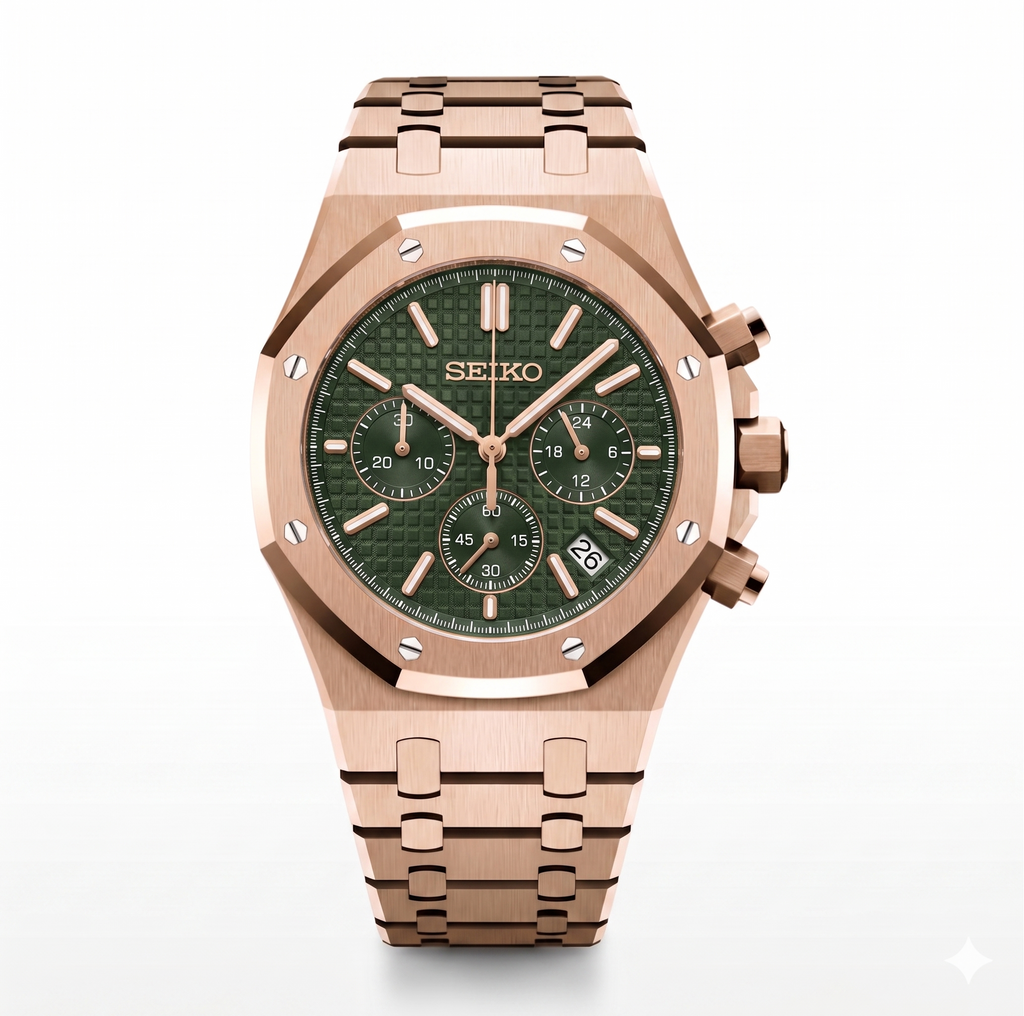 Royal Seikoak | Olive Chronograph - Rose Gold