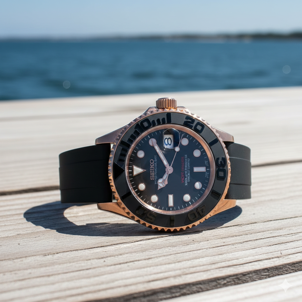 Seiko-Yacht | Rose Gold - Black