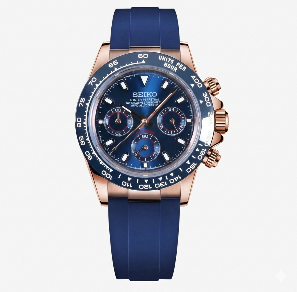 Daytona | Blue - Rose Gold