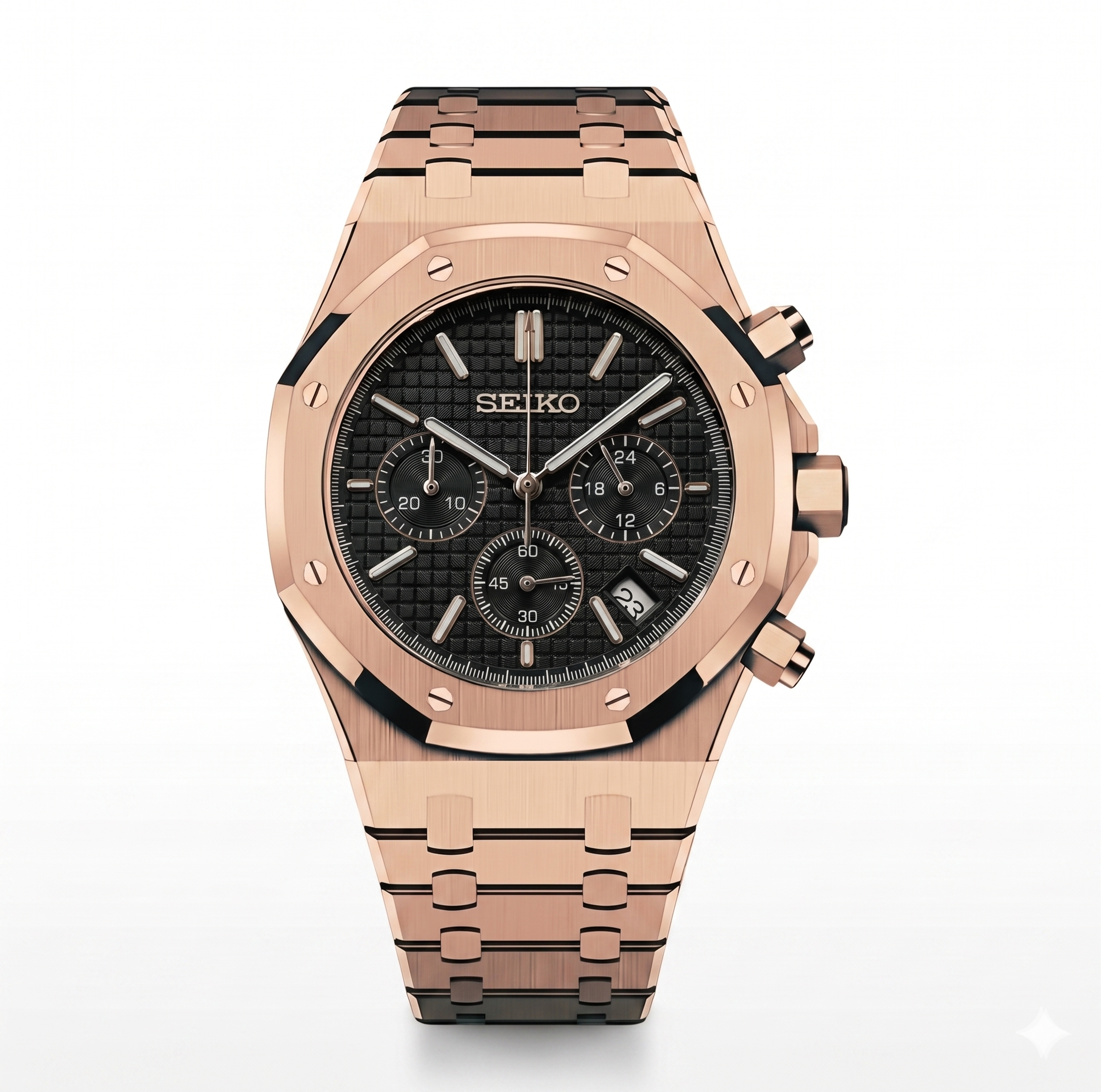 Royal Seikoak | Black Chronograph - Rose Gold