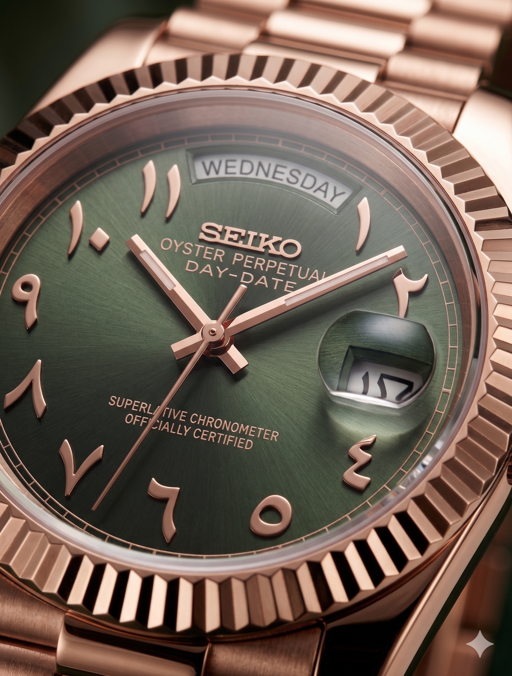 DayDate | Arabic Olive - Rose Gold