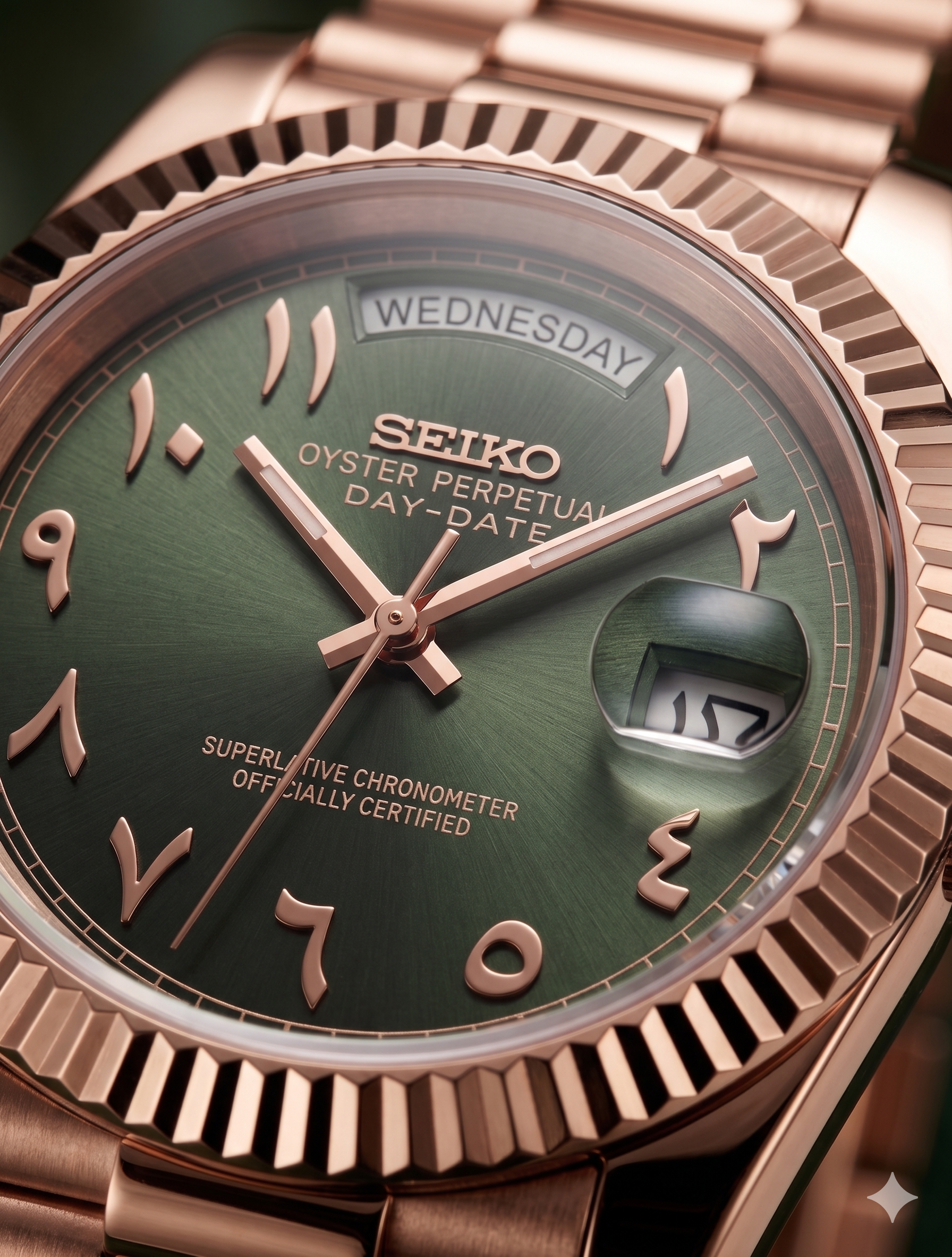 DayDate | Arabic Olive - Rose Gold