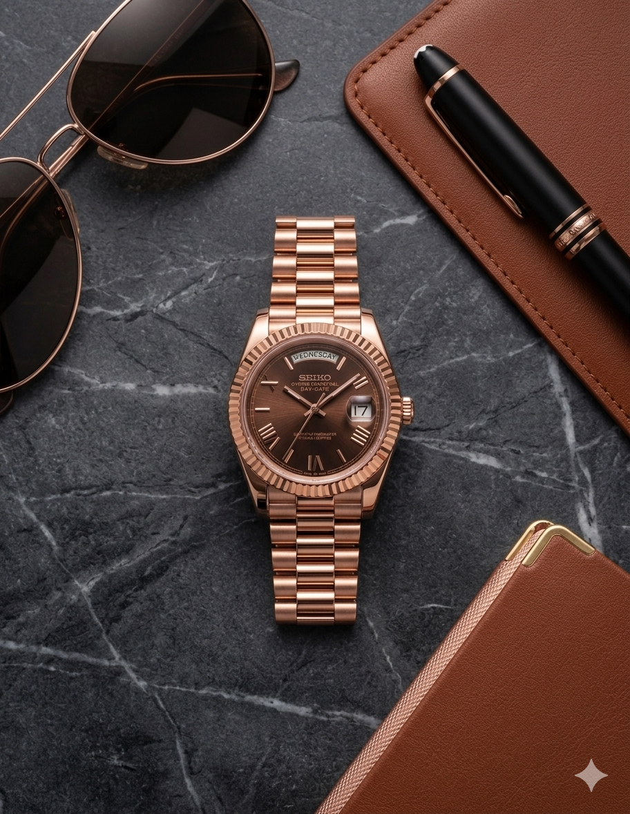DayDate | Roman Chocolate - Rose Gold