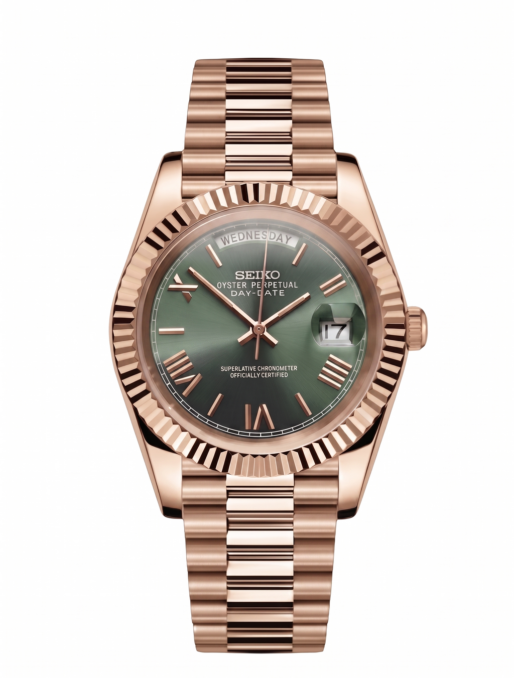 DayDate | Roman Olive - Rose Gold