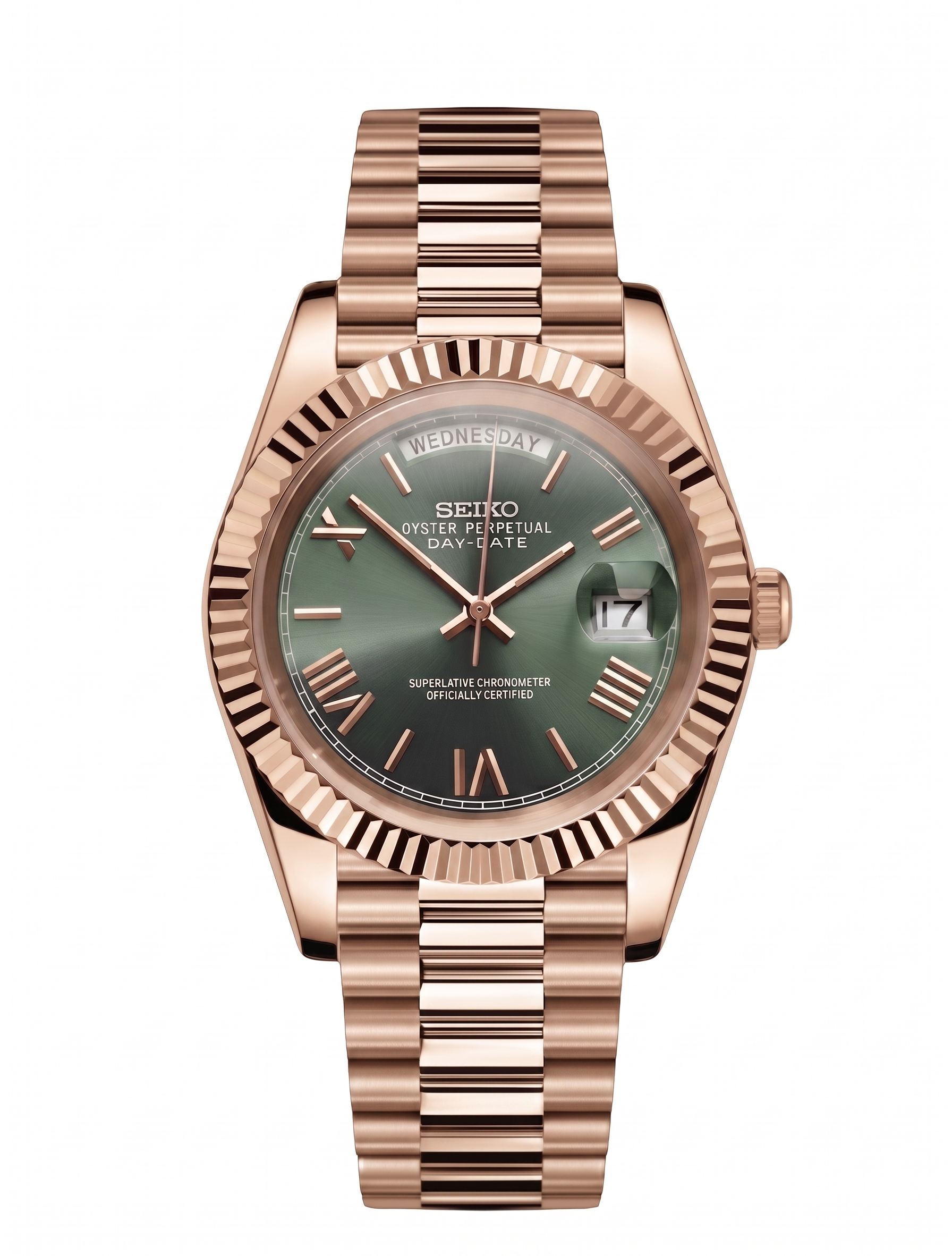 DayDate | Roman Olive - Rose Gold